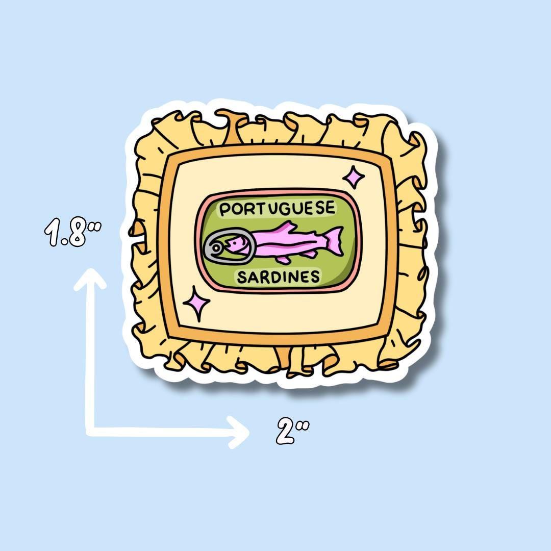 Frame Stickers || Waterproof || Coquette Stickers || Sticker Aesthetic || Sardine Sticker || Croissant Sticker || Girly Stickers || Lobster