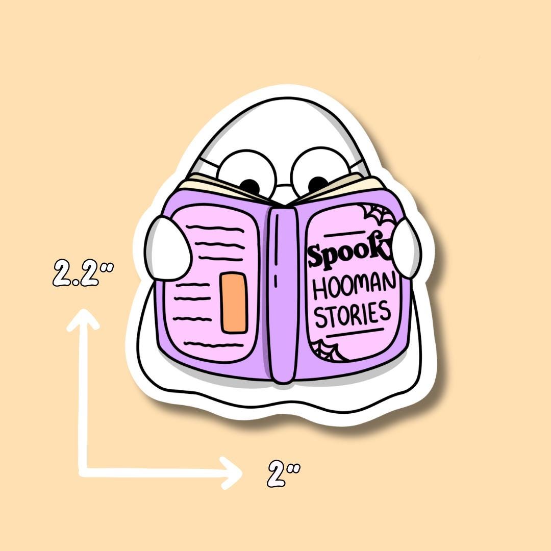 Halloween Sticker || Ghost Stickers || Bookish Sticker || Waterproof || Spooky Stickers || Fall Aesthetic || Autumn || Cute Ghost ||