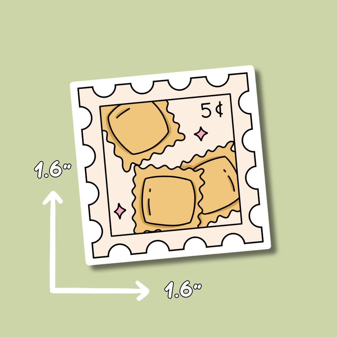 Pasta Stickers || Waterproof Sticker || Stamp Stickers || Water Bottle Stickers || Laptop Stickers || Macaroni Sticker || Ravioli Sticker