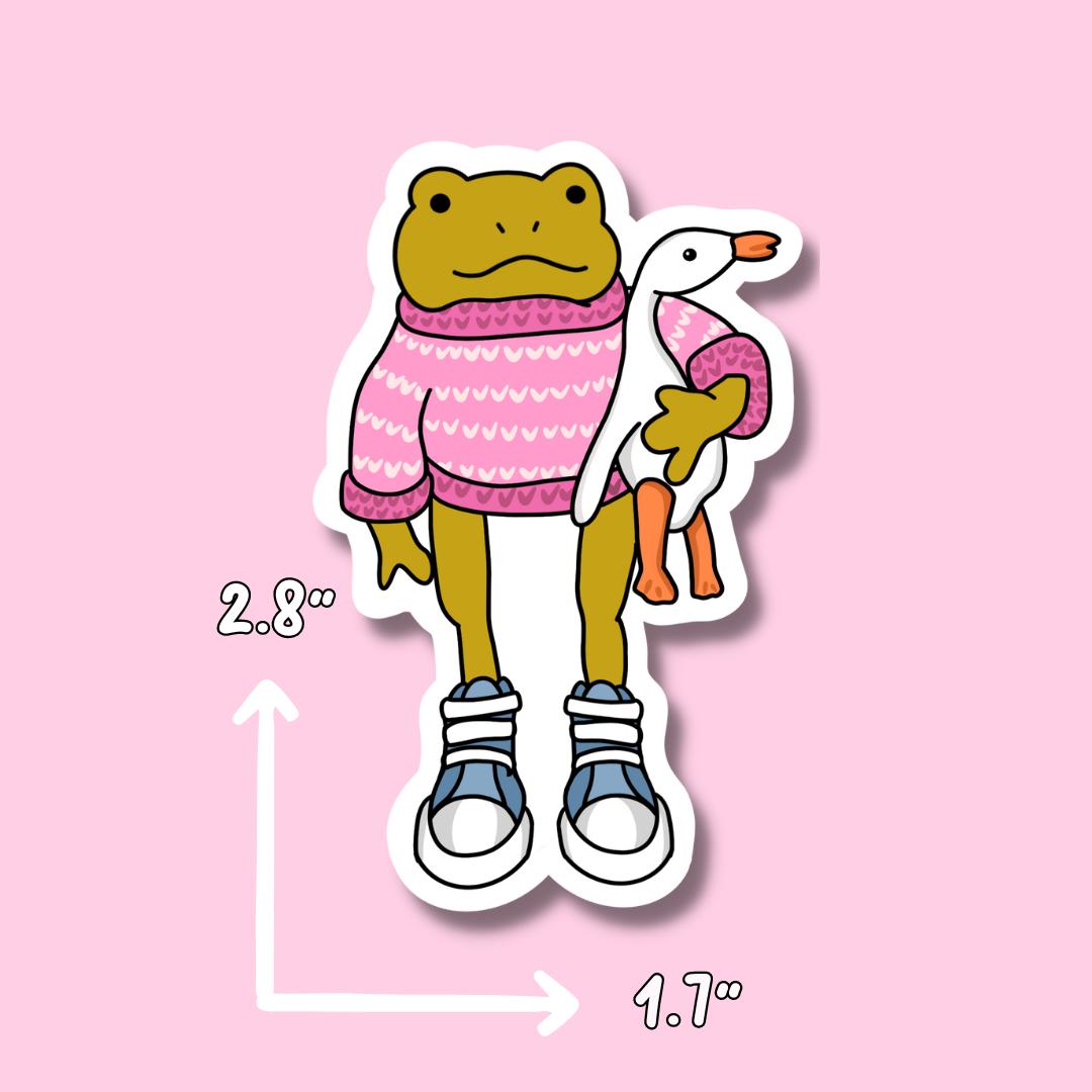 Frog Sticker || Stickers || Summer Stickers || Sticker Aesthetic || Laptop Sticker || Waterproof || Flowers ||