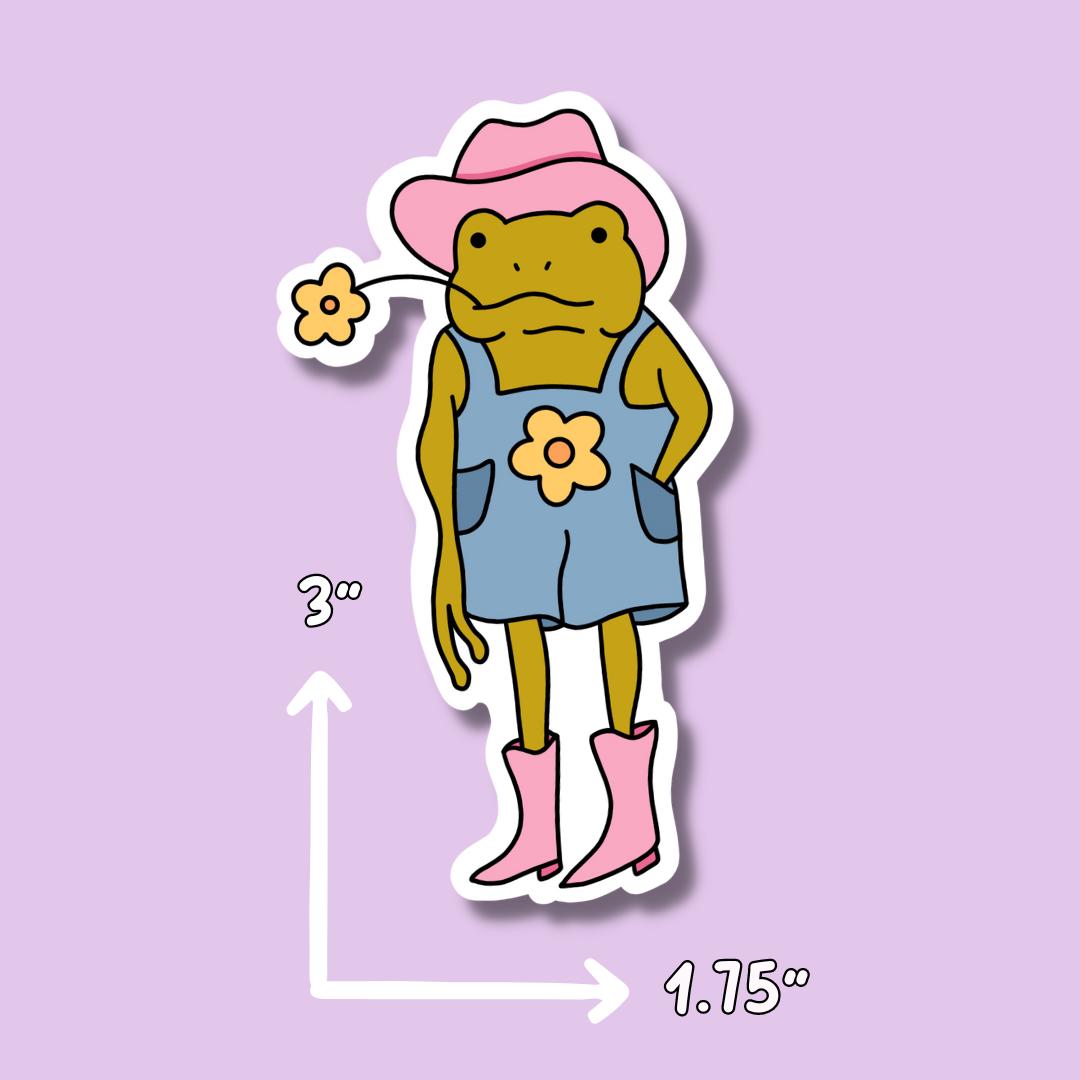 Frog Sticker || Stickers || Summer Stickers || Sticker Aesthetic || Laptop Sticker || Waterproof || Flowers ||
