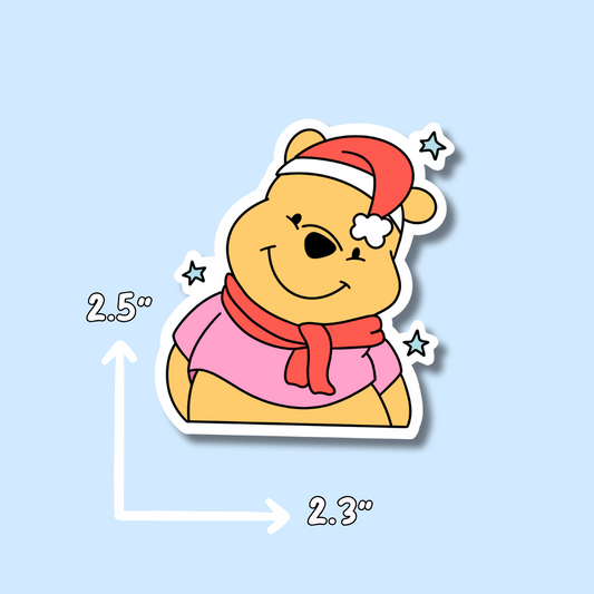 Christmas Winnie || Pooh Sticker || Waterproof Stickers || Laptop Sticker || Winnie The Pooh ||