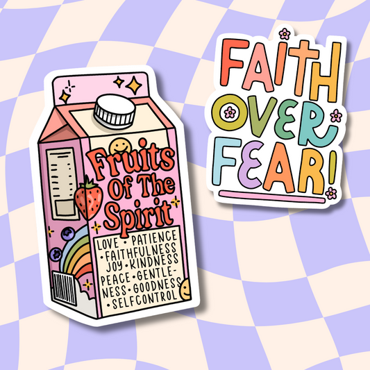 Faith Over Fear Sticker || Waterproof || Faith Stickers || Sticker Aesthetic || Laptop Sticker || Jesus Sticker || Christian Stickers