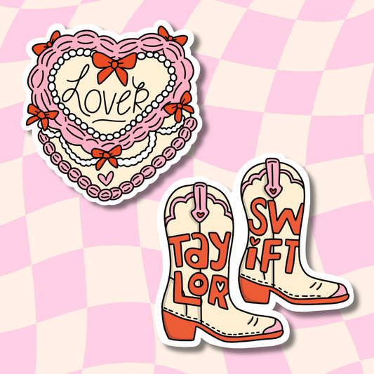 Swiftie Stickers || Boots Sticker || Lover Cake || Waterproof Stickers || Vinyl Sticker ||