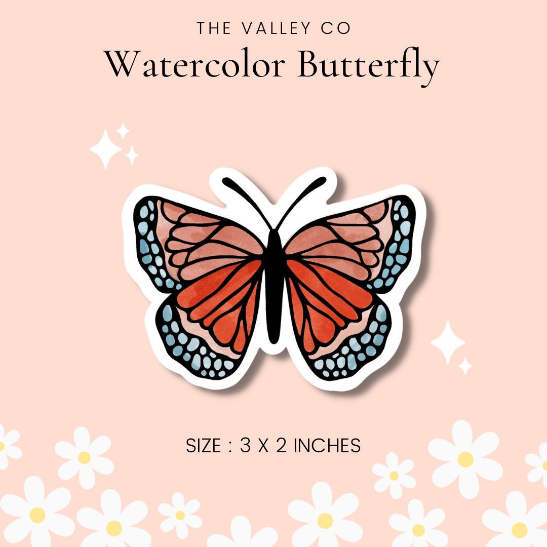 Butterfly Sticker || Watercolour Stickers || Spring Stickers || Waterproof Stickers || Sticker Aesthetic || Laptop Sticker || Stickers ||
