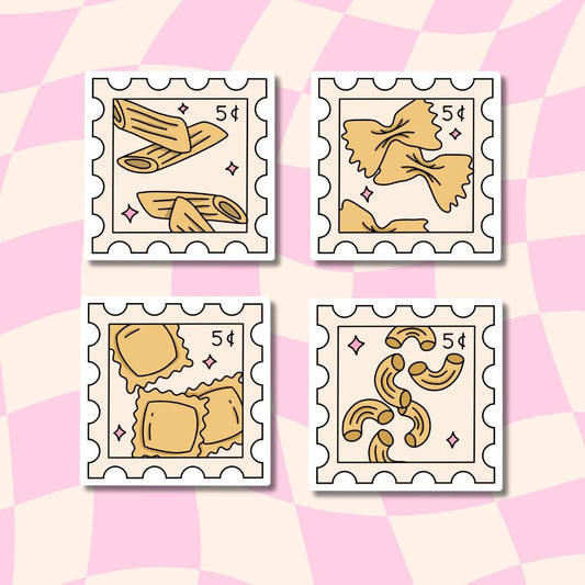 Pasta Stickers || Waterproof Sticker || Stamp Stickers || Water Bottle Stickers || Laptop Stickers || Macaroni Sticker || Ravioli Sticker