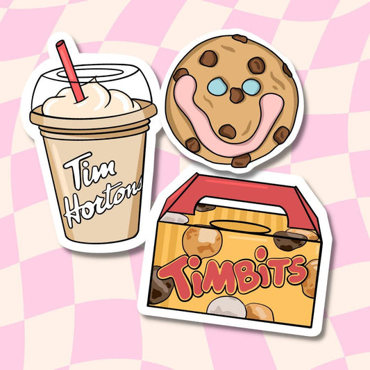 Tims Stickers || Waterproof Stickers || Iced Capp || Timbits Sticker || Coffee Stickers || Donut Stickers || Smile Cookie || Tim Hortons ||