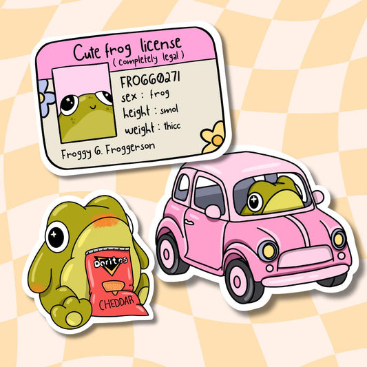 Frog Sticker || Waterproof Stickers || License Sticker || Stickers || Sticker Aesthetic || Cute Sticker || Laptop Stickers ||