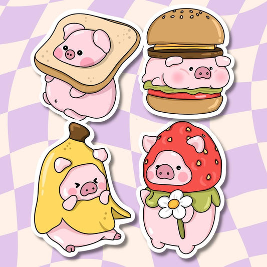 Pig Stickers || Waterproof || Food Sticker || Summer Stickers || Funny || Laptop Stickers || Water Bottle Stickers || Piggies ||