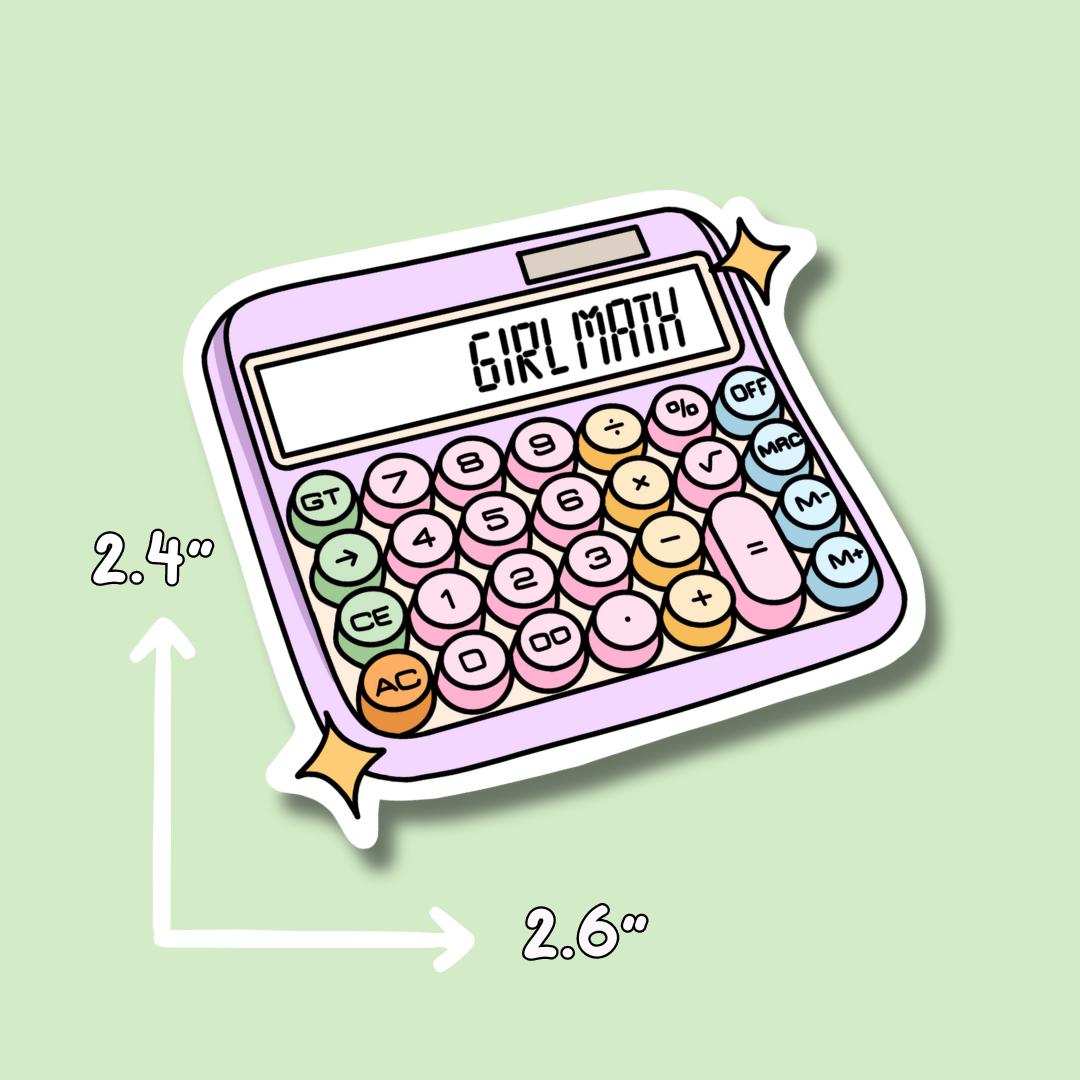 Girl Math Sticker || Bread Winner Sticker || School Stickers || Calculator Sticker || Waterproof || Laptop Sticker || Arthur DW Sticker ||