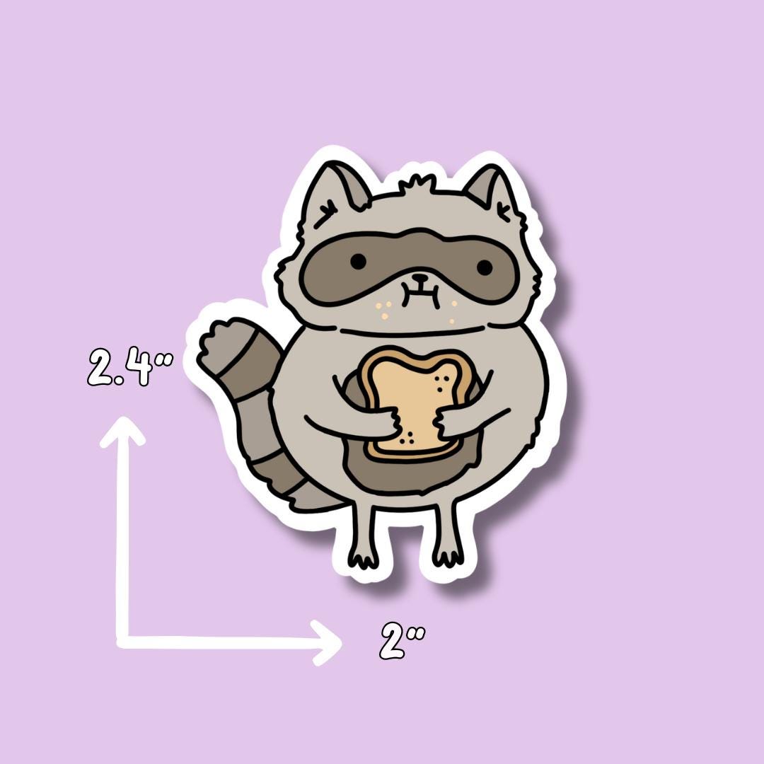 Racoon Stickers || Waterproof || Vinyl Sticker || Racoon with Sammich || Laptop Stickers || Water Bottle Stickers || Adopt a Racoon ||