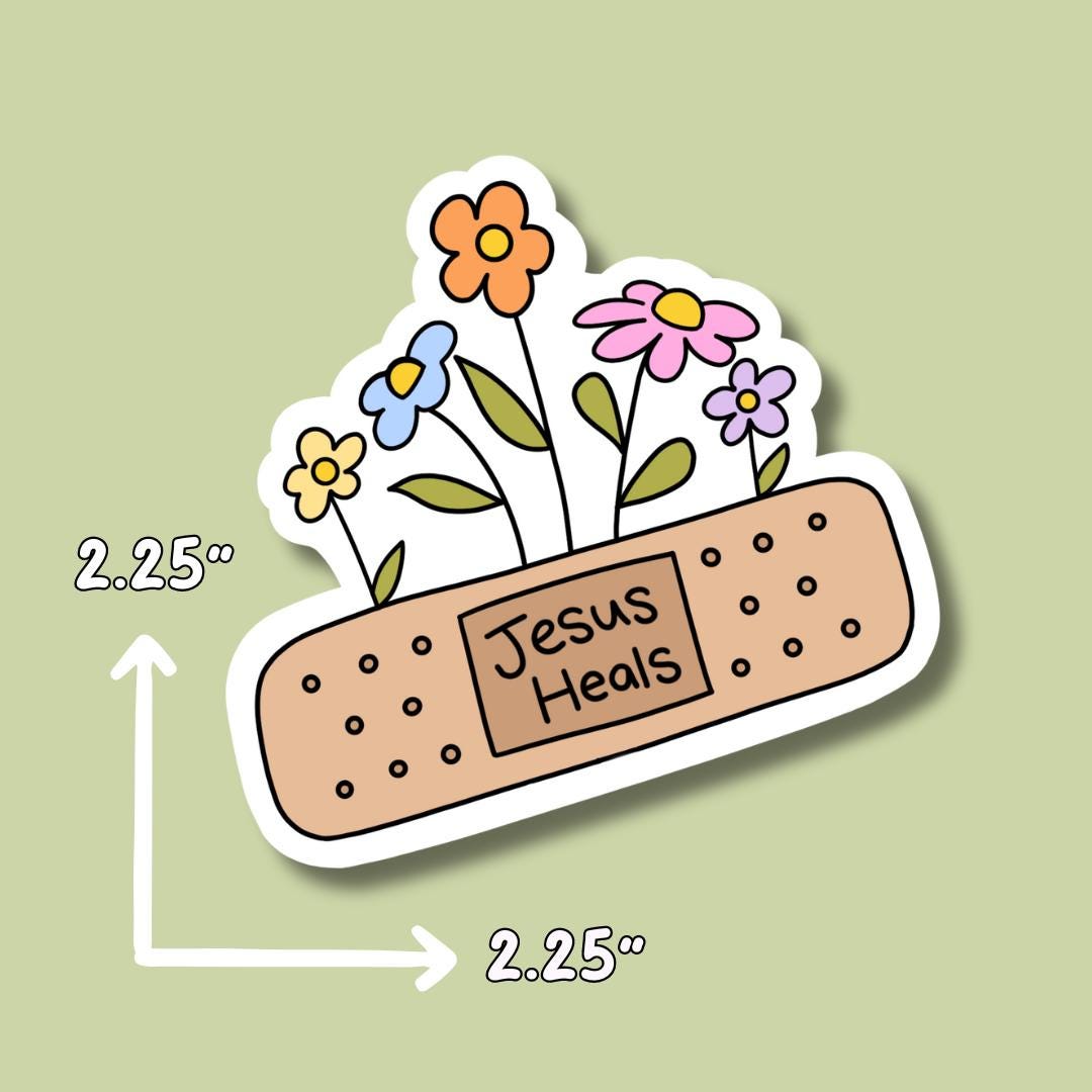 Jesus Heals Sticker || Waterproof || Faith Stickers || Sticker Aesthetic || Laptop Sticker || Cute Sticker || Girly Stickers ||