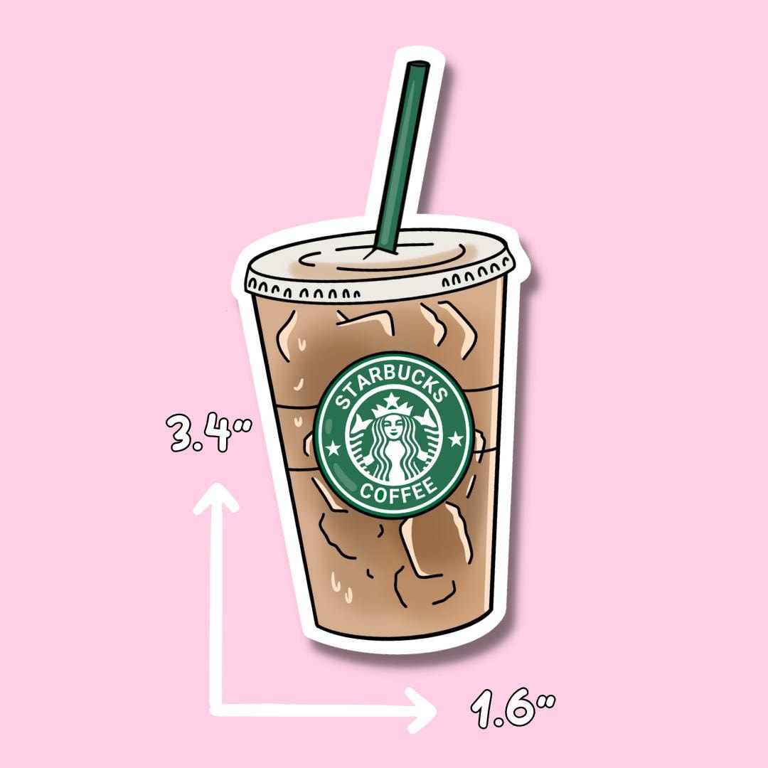 Iced Coffee Sticker || Coffee Sticker || Waterproof || Starbucks || Matcha Stickers || Water Bottle Sticker || Refresher Sticker ||