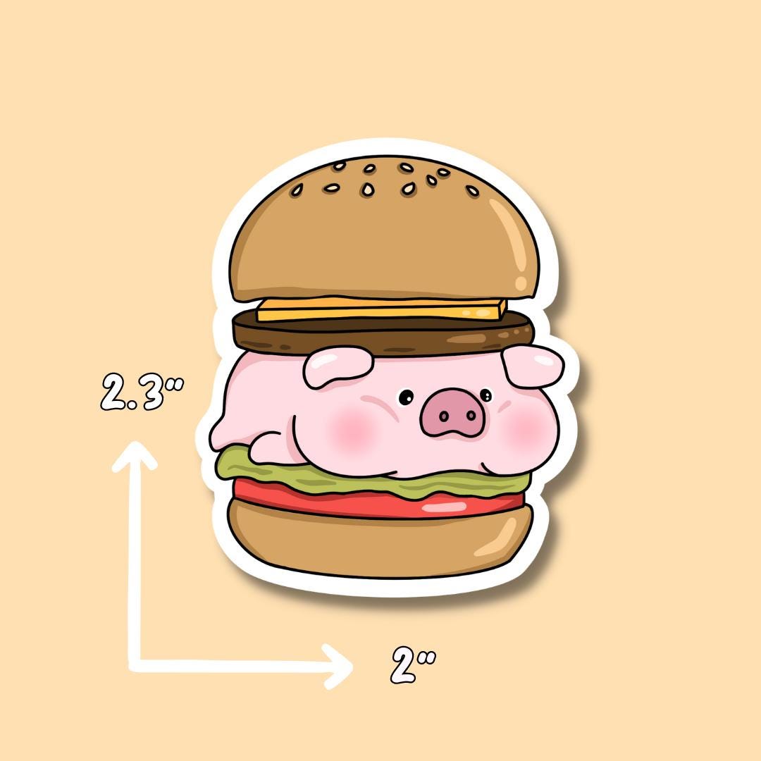 Pig Stickers || Waterproof || Food Sticker || Summer Stickers || Funny || Laptop Stickers || Water Bottle Stickers || Piggies ||