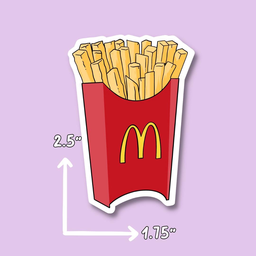 McDonald's Fries Sticker || Food Sticker || Summer Stickers || Laptop Stickers || Waterproof || French Fries Sticker |