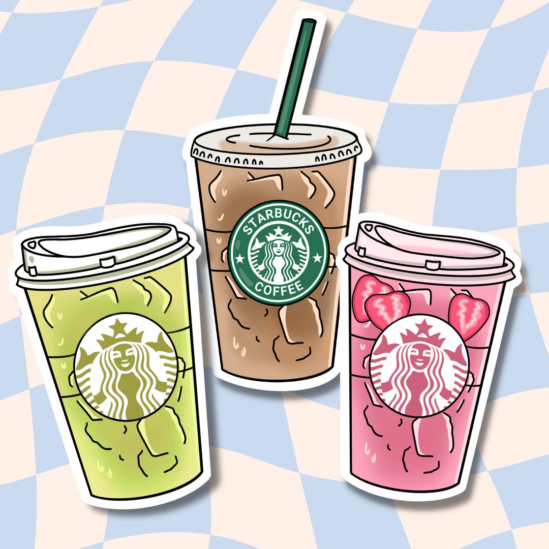 Iced Coffee Sticker || Coffee Sticker || Waterproof || Starbucks || Matcha Stickers || Water Bottle Sticker || Refresher Sticker ||