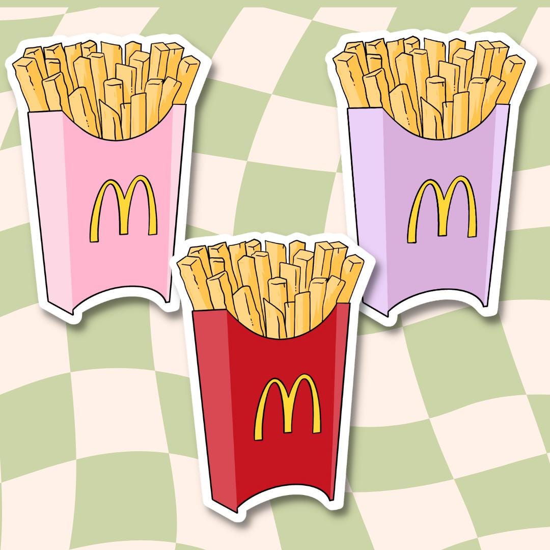 McDonald's Fries Sticker || Food Sticker || Summer Stickers || Laptop Stickers || Waterproof || French Fries Sticker |