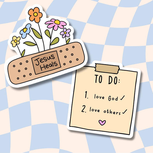 Jesus Heals Sticker || Waterproof || Faith Stickers || Sticker Aesthetic || Laptop Sticker || Cute Sticker || Girly Stickers ||