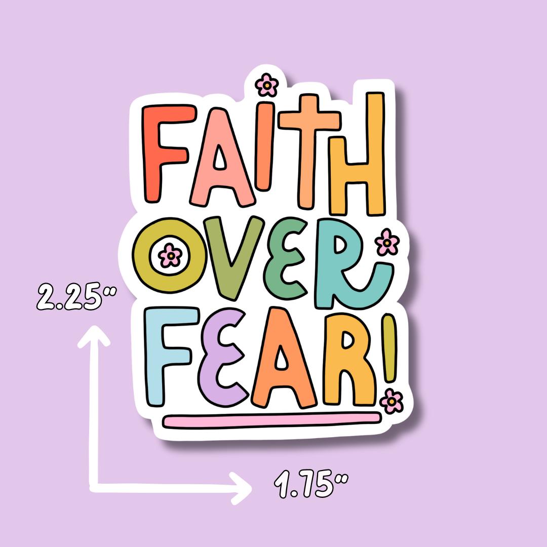 Faith Over Fear Sticker || Waterproof || Faith Stickers || Sticker Aesthetic || Laptop Sticker || Jesus Sticker || Christian Stickers