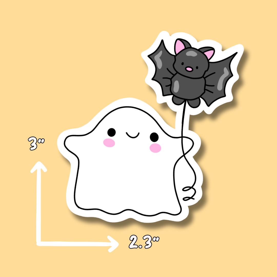 Halloween Sticker || Ghost Stickers || Iced Coffee Sticker || Waterproof || Drink Stickers || Fall Aesthetic || Autumn || Cute Ghost || Bat