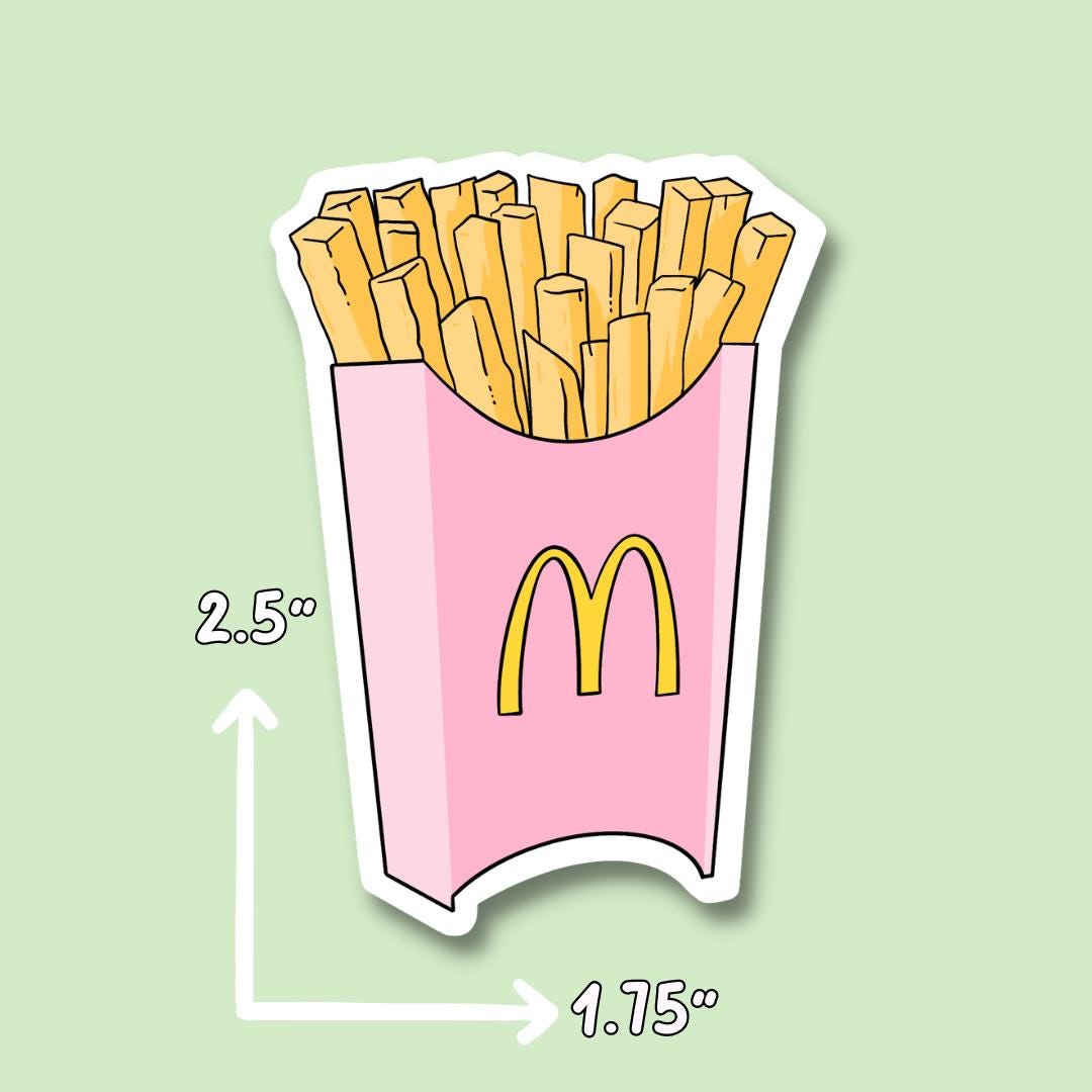 McDonald's Fries Sticker || Food Sticker || Summer Stickers || Laptop Stickers || Waterproof || French Fries Sticker |