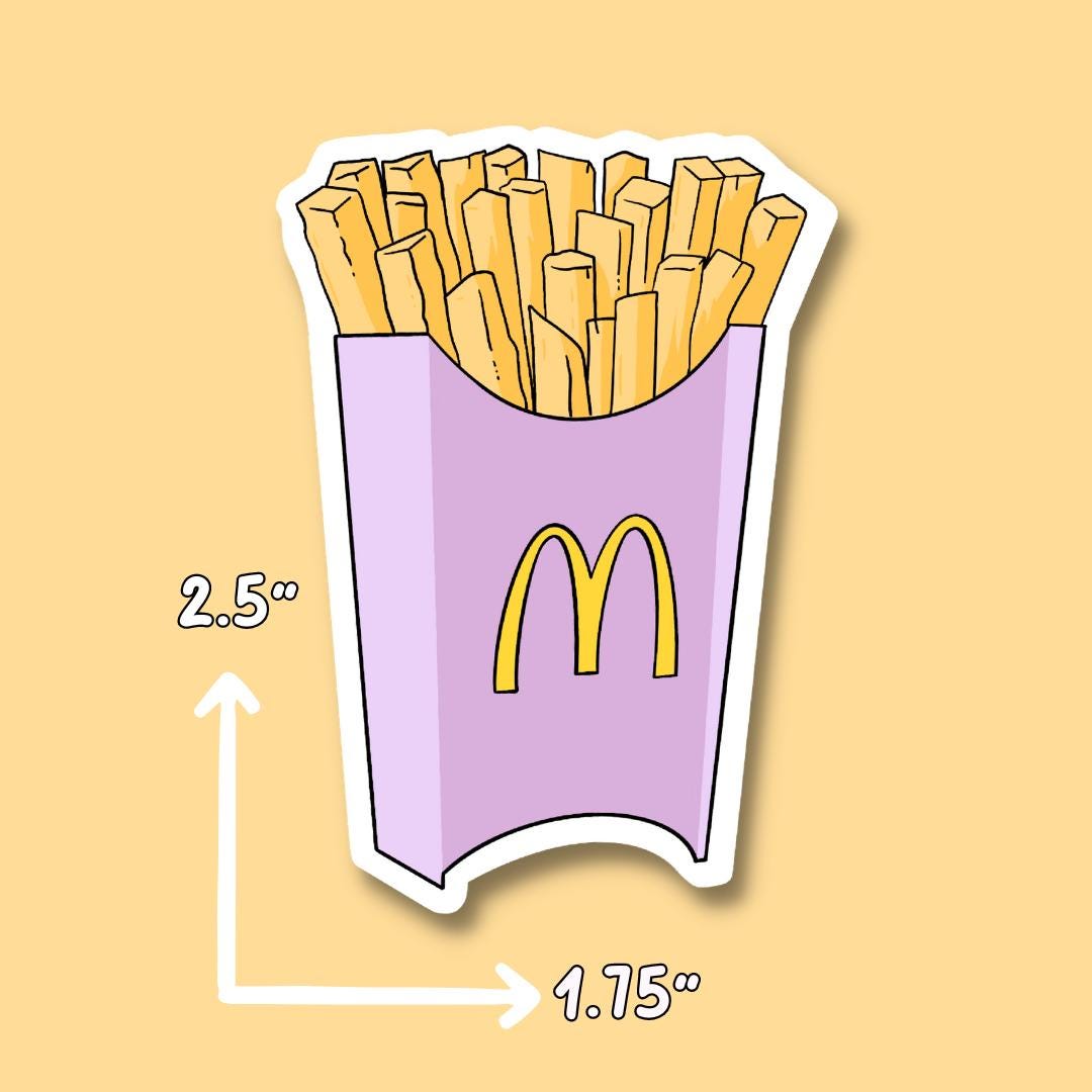 McDonald's Fries Sticker || Food Sticker || Summer Stickers || Laptop Stickers || Waterproof || French Fries Sticker |