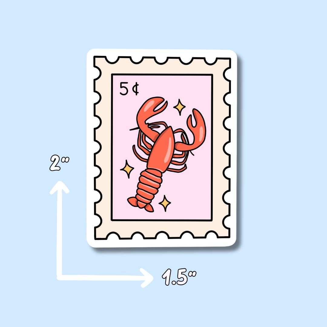 Stamp Stickers || Croissant Sticker || Lobster || Waterproof || Cowboy Boots || Vinyl Stickers || Bow || Coquette Aesthetic ||