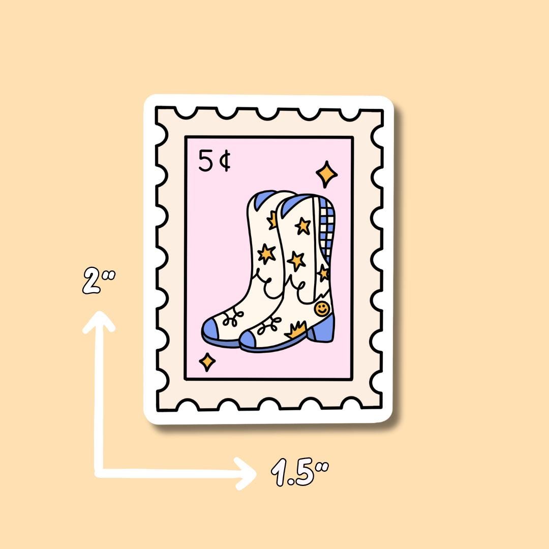 Stamp Stickers || Croissant Sticker || Lobster || Waterproof || Cowboy Boots || Vinyl Stickers || Bow || Coquette Aesthetic ||
