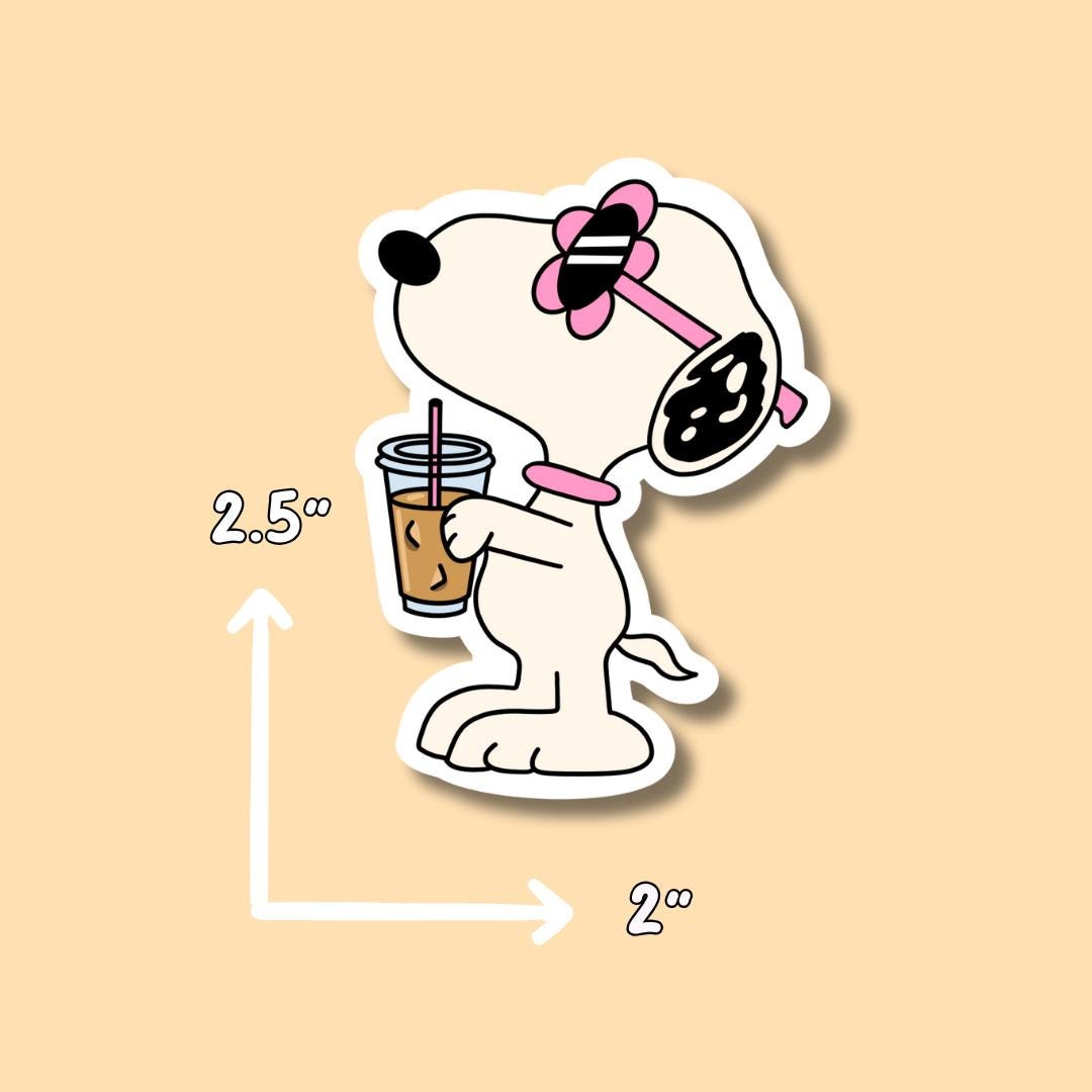 Snoopy Stickers || iced coffee || Waterproof || Winter Snoopy || Vinyl Sticker || Water Bottle Stickers || Laptop Stickers || Charlie Brown