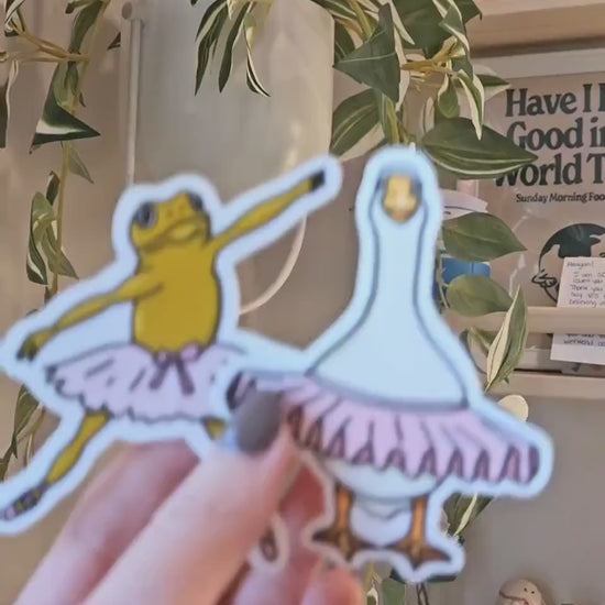 Ballet Frog Sticker || Ballet Goose Stickers || Sticker Aesthetic || Laptop Stickers || Waterproof Stickers || Tutu Stickers || Dance ||