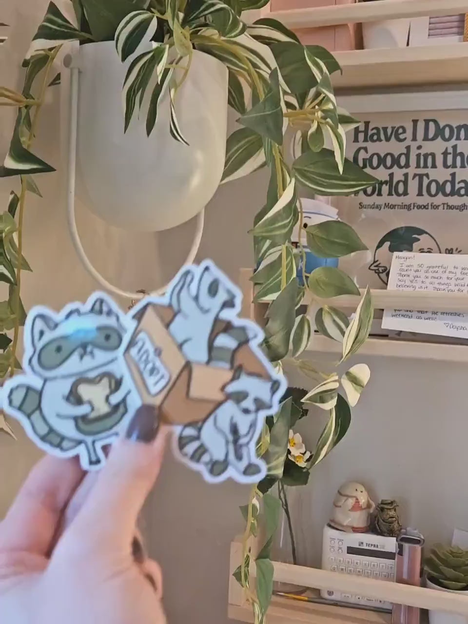 Racoon Stickers || Waterproof || Vinyl Sticker || Racoon with Sammich || Laptop Stickers || Water Bottle Stickers || Adopt a Racoon ||